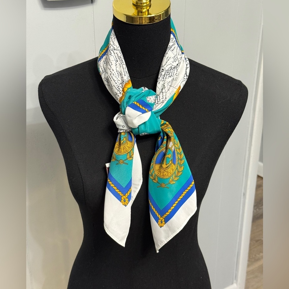 Chic Turquoise and White Scarf